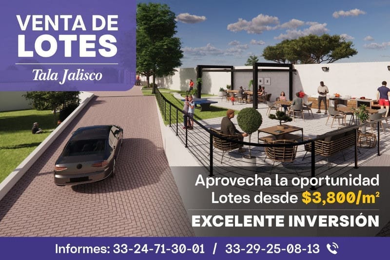 COTO RESERVA NOGAL EN TALA JAL. DESDE  4,000 M2
