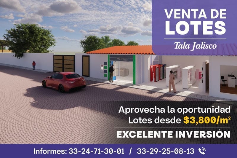 COTO RESERVA NOGAL EN TALA JAL. DESDE  4,000 M2